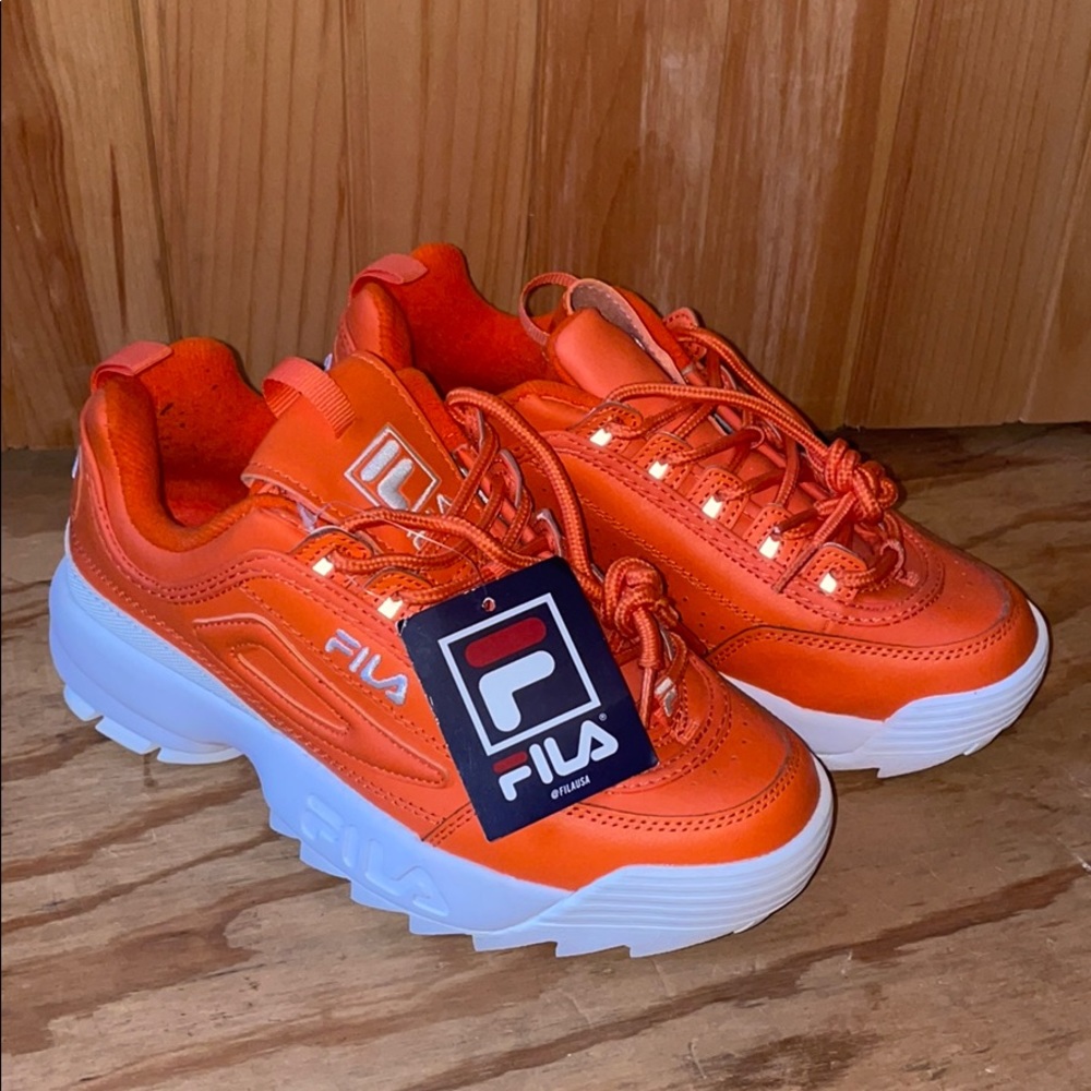 Orange Fila Disruptor II sneaker